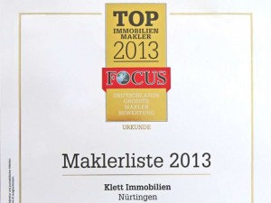 Klett Immobilien Top 1000 Immobilienmakler 2013